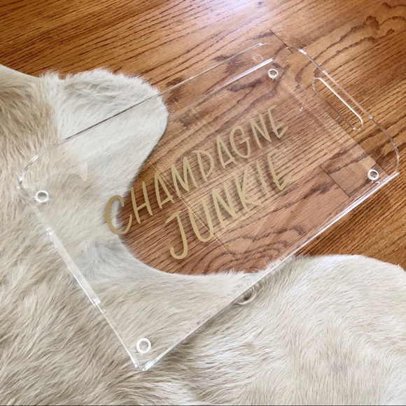 Acrylic Bar Tray | Champagne Junkie Acrylic Tray - Picture 5 of 5
